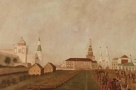 Красная площадь.  Ф. Гильфердинг, 1780-е годы (первое здание Императорского московского университета).